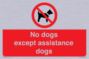 No dogs except assistance dogs